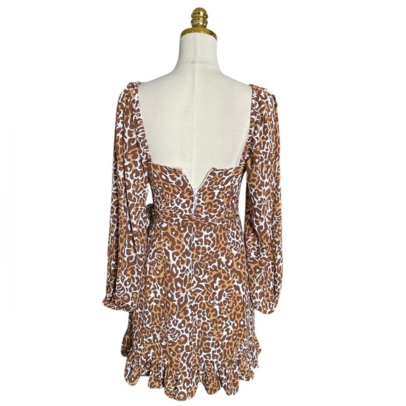 Lilly Pulitzer Women’s Leopard Print Faux Wrap Ruffled Chiffon Mini Dress Sz 00 - Picture 13 of 15